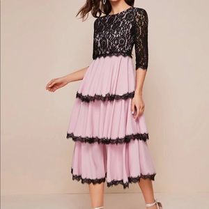 SHEIN pink and black dress.